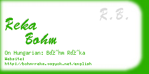 reka bohm business card